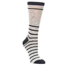 Load image into Gallery viewer, Light Gray Heathered Striped Socks - Women's Dress Socks