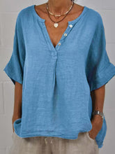 Load image into Gallery viewer, Women's V-Neck Button-Up Shirt