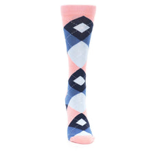 Load image into Gallery viewer, Pink Blue Argyle Women's Dress Socks