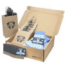 Load image into Gallery viewer, Groomsmen Gift Set Ice Blue Cornflower Polka Dot Men's Dress Socks