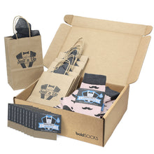 Load image into Gallery viewer, Customizable Groomsmen Gift Set Petal Pink Gray Mustache Men's Dress Socks