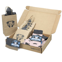 Load image into Gallery viewer, Customizable Groomsmen Gift Set Petal Pink Gray Mustache Men's Dress Socks