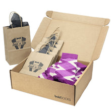 Load image into Gallery viewer, Customizable Groomsmen Gift Set Raspberry Argyle Men’s Dress Socks