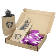 Load image into Gallery viewer, Customizable Groomsmen Gift Set Raspberry Argyle Men’s Dress Socks
