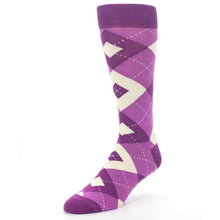 Load image into Gallery viewer, Raspberry Argyle Men's Dress Socks