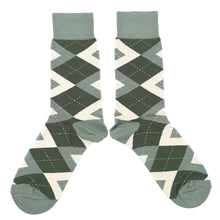 Load image into Gallery viewer, Olive Green Argyle Junior Groomsmen Kid's Dress Socks