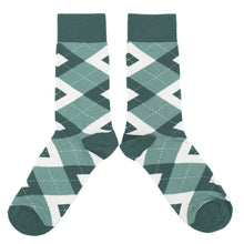 Load image into Gallery viewer, Emerald Green Argyle Men's Dress Socks