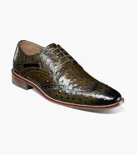 Load image into Gallery viewer, Stacy Adams GENNARO Olive Wingtip Oxford WIDE WIDTH