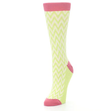 Load image into Gallery viewer, Green Cream Chevron Jacquard Women's Dress Socks
