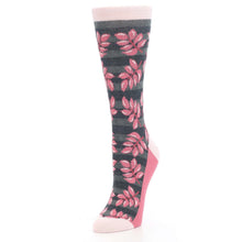 Load image into Gallery viewer, Pink Charcoal Palm Branches Women's Dress Socks