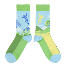 Load image into Gallery viewer, Blue Green Fairy Socks - Women's Novelty Socks