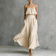Load image into Gallery viewer, Women’s Two-Piece Flared Skirt Set – High-Waist Elegant Outfit
