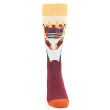 Load image into Gallery viewer, Orange Maroon Boxing Fox Men's Dress Socks