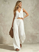 Load image into Gallery viewer, Women's V-Neck Sleeveless Camisole Top & Wide Leg Pants Set