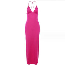 Load image into Gallery viewer, Floral Print Halter Dress - Sexy Butterfly Back Spaghetti Straps