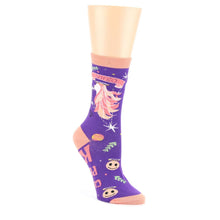 Load image into Gallery viewer, Purple Peach Virgo Zodiac Sign Socks - Women's Novelty Socks