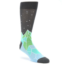 Load image into Gallery viewer, Green Blue Mountain Socks - Men's Dress Socks