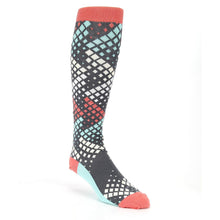Load image into Gallery viewer, Teal Red Fading Squares Socks - Men's Over-the-Calf Socks