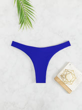 Load image into Gallery viewer, New Bikini Solid Color Cheeky Ruched Thong Bikini Bottoms for Women – High Stretch Polyamide Swim Briefs with Flattering Fit – Casual Swimwear Essential for Beach Pool and Summer Vacation