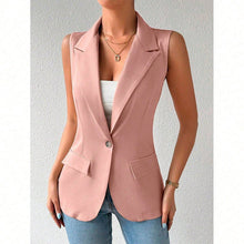 Load image into Gallery viewer, Women's Sleeveless Open-Front Vest Blazer – Work & Office Jacket