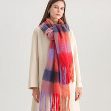 Load image into Gallery viewer, New Luxury Winter Soft Head Wraps Plaid Scarf Shawls Cashmere Warm Cashmere Scarves Rainbow For Women
