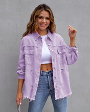 Load image into Gallery viewer, Fashion Ripped Shirt Jacket Female