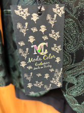 Load image into Gallery viewer, Moda Color Exclusive Navy/Green Paisley 4-Piece Turkish Slim Fit Suit with Tie