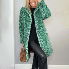 Load image into Gallery viewer, Leopard Print Plush Jacket — Cozy Loose-Fit Mid-Length Outwear