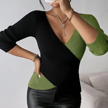 Load image into Gallery viewer, Women's Elegant V-Neck Cross Front Sweater