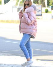 Load image into Gallery viewer, โ Nicole Genuine Polar Fox Reversible Down Coat