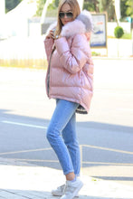 Load image into Gallery viewer, โ Nicole Genuine Polar Fox Reversible Down Coat