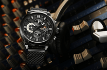 Load image into Gallery viewer, Men's Multifunction Analog Quartz Watches Waterproof Wrist Watch With Stainless Steel Mesh Band Excellent Design Perfect Gift