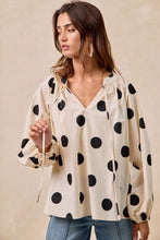 Load image into Gallery viewer, BiBi Polka Dot Exaggerated Balloon Sleeves Blouse