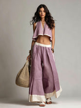 Load image into Gallery viewer, Sleeveless V-Neck Two-Piece Set – Solid Color Lounge & Casual Outfit