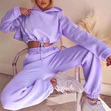 Load image into Gallery viewer, Women's 2-Piece Jogging Suit - Sexy Long Sleeve Hoodie Tracksuit