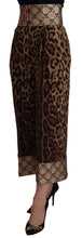 Load image into Gallery viewer, Dolce & Gabbana Brown Leopard Gold Jacquard High Waist Pants
