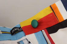 Load image into Gallery viewer, Dolce & Gabbana Multicolor Striped High Waist Cotton Pants