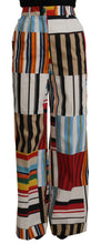 Load image into Gallery viewer, Dolce & Gabbana Multicolor Striped High Waist Cotton Pants