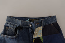 Load image into Gallery viewer, Dolce & Gabbana Blue Jeans Jacquard Majolica High Waist Pants