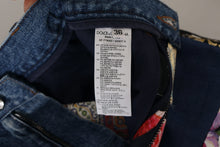 Load image into Gallery viewer, Dolce & Gabbana Blue Jeans Jacquard Majolica High Waist Pants