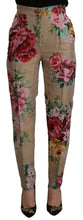 Load image into Gallery viewer, Dolce & Gabbana Beige Floral Dress Formal High Waist Pants