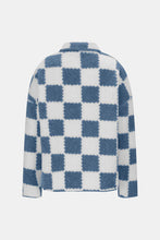 Load image into Gallery viewer, Elegant Checkered Snap Down Long Sleeve Teddy Jacket Soft & Warm Colorful Jacket