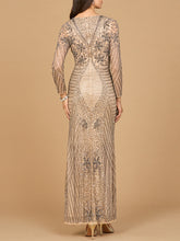 Load image into Gallery viewer, Long Sleeve Beaded Gown