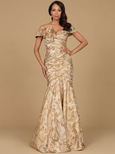 Load image into Gallery viewer, Off Shoulder Brocade Mermaid Gown