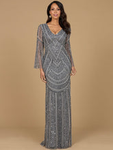 Load image into Gallery viewer, Long Sleeve Beaded Gown