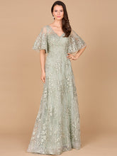 Load image into Gallery viewer, V-neck, Cape Sleeve Gown