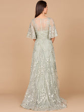 Load image into Gallery viewer, V-neck, Cape Sleeve Gown