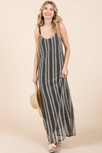 Load image into Gallery viewer, Plus Size Striped Scoop Neck Beaded Strap Maxi Cami Dress – Elegant and Stylish Cami Dress , Beaded Straps, and Flattering Scoop Neckline