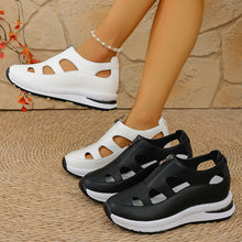 Load image into Gallery viewer, Women's Chunky Sole Closed-Toe Sandals – Soft Sole Velcro Strap