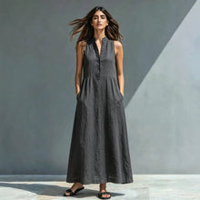 Load image into Gallery viewer, Women's Stand-Collar A-Line Maxi Dress – Resort & Vacation Style